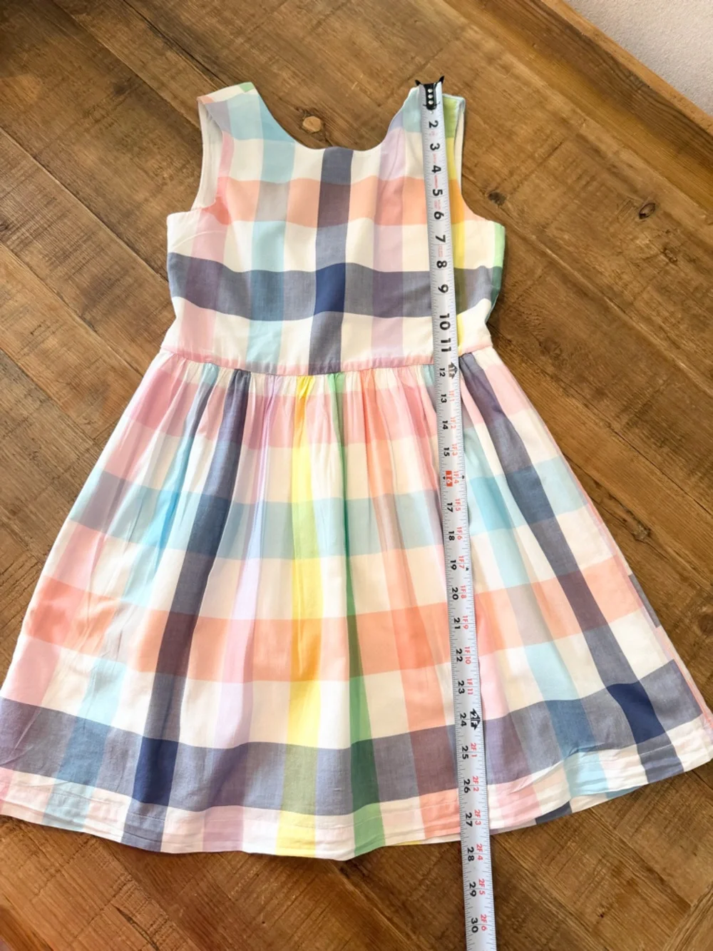 GAP Rainbow Plaid V Back Dress. Girl’s Sz-M (8) Cotton| Picnic | Summer. EUC